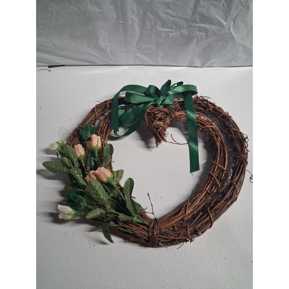 Double Heart Wreath With Flowers